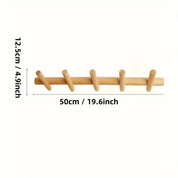 Sleek Scandinavian Wall Rack | Solid Oak Organizer 4
