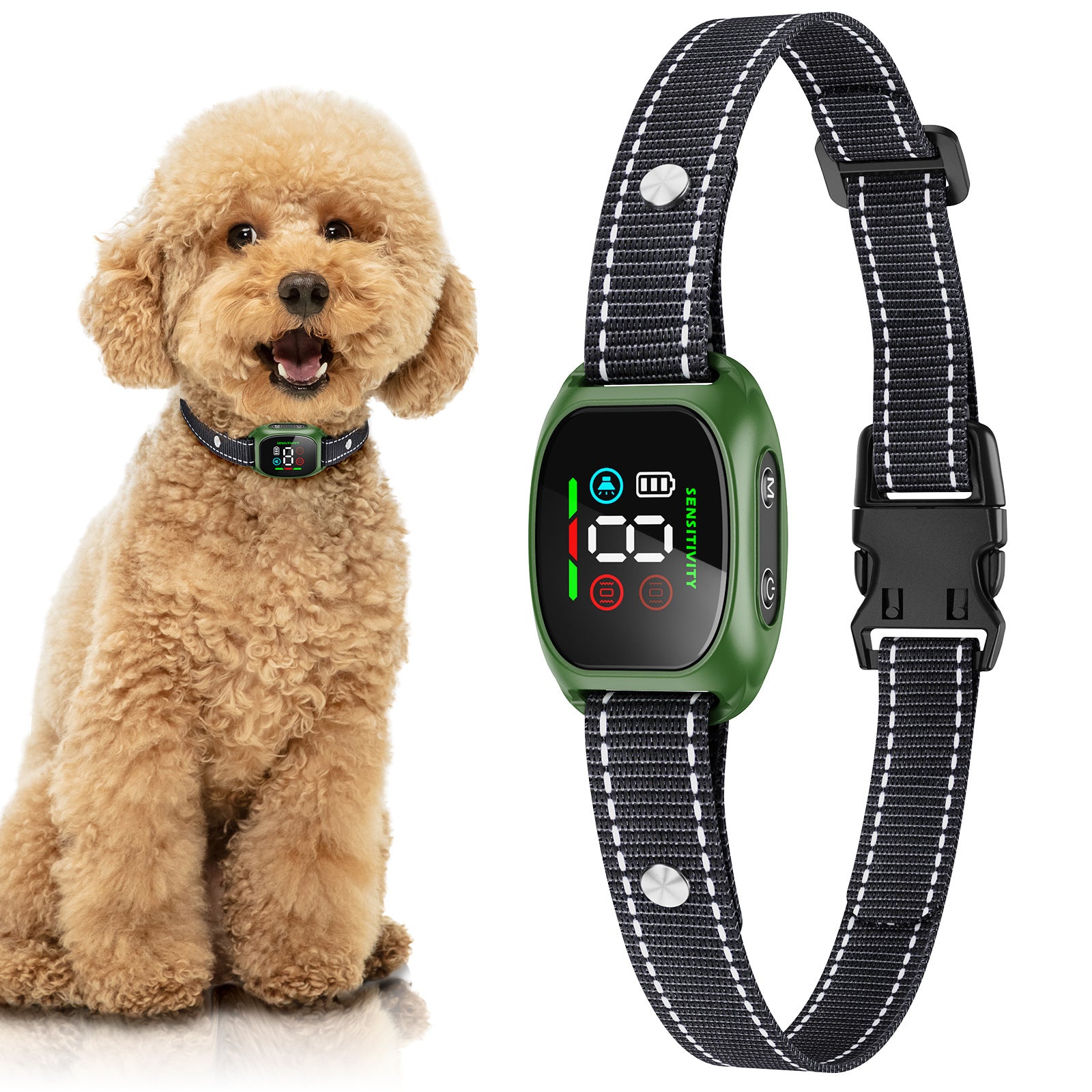 Small Dog Anti-Bark Collar Vibration Sound Training Features