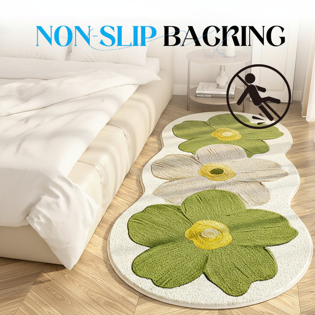 Soft Floral Area Rug | Non-Slip & Easy-Care Design 6
