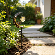 Solar Garden Stake Light Hummingbird Moon Design