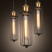 Vintage Industrial Pendant Light | Black Metal Cage Design & Cozy Kitchen Pendant Lighting 1