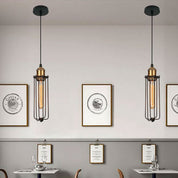 Vintage Industrial Pendant Light | Black Metal Cage Design & Cozy Kitchen Pendant Lighting 7