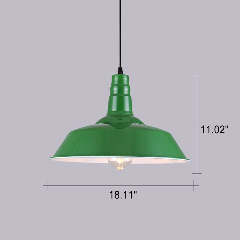 Vintage Industrial Pendant Light | Green Iron Dome | Kitchen Pendant Lighting 0