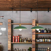 Vintage Industrial Pendant Light | Green Iron Dome | Kitchen Pendant Lighting 1