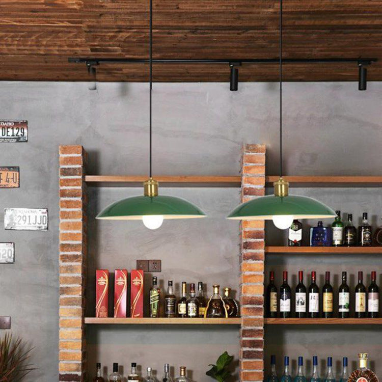 Vintage Industrial Pendant Light | Green Iron Dome | Kitchen Pendant Lighting 1