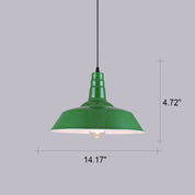 Vintage Industrial Pendant Light | Green Iron Dome | Kitchen Pendant Lighting 10