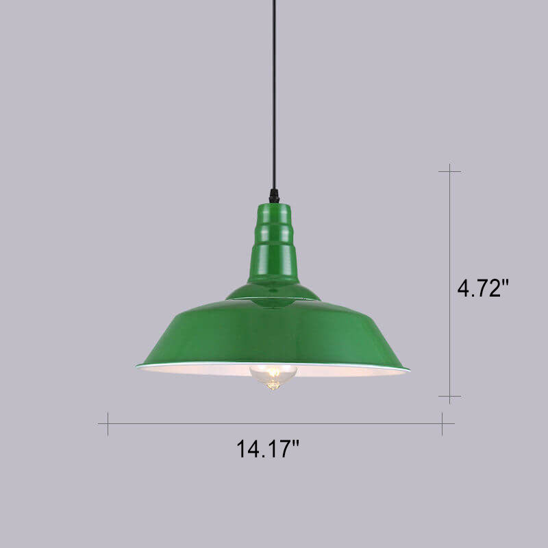 Vintage Industrial Pendant Light | Green Iron Dome | Kitchen Pendant Lighting 10