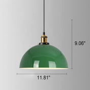 Vintage Industrial Pendant Light | Green Iron Dome | Kitchen Pendant Lighting 12