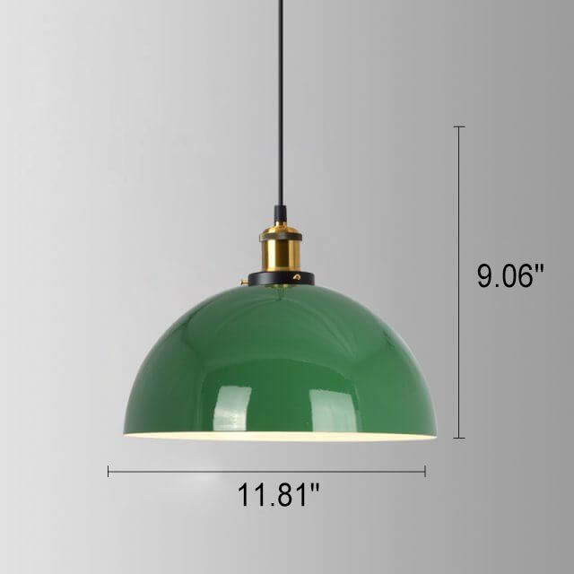 Vintage Industrial Pendant Light | Green Iron Dome | Kitchen Pendant Lighting 12