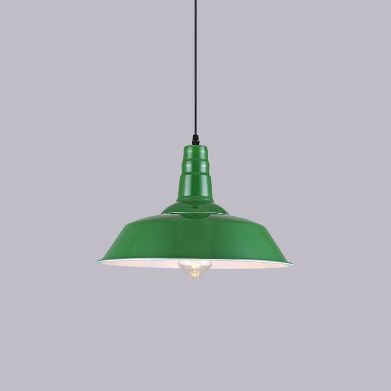 Vintage Industrial Pendant Light | Green Iron Dome | Kitchen Pendant Lighting 2