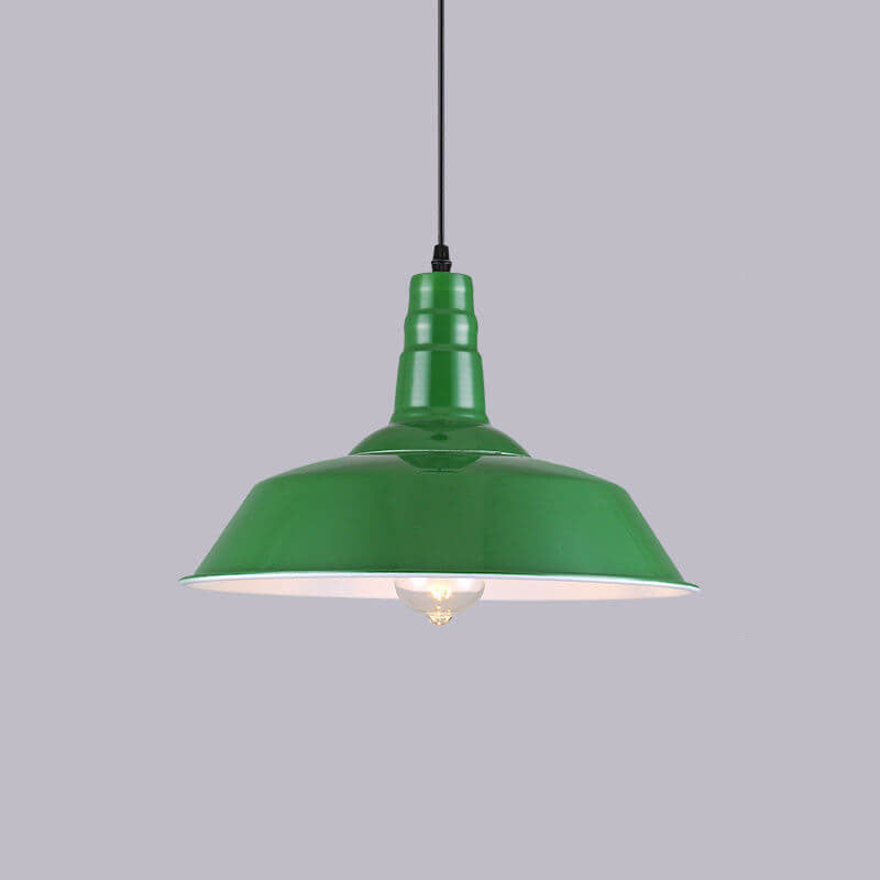 Vintage Industrial Pendant Light | Green Iron Dome | Kitchen Pendant Lighting 3