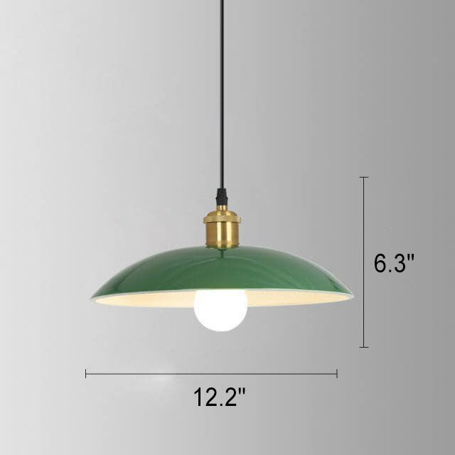 Vintage Industrial Pendant Light | Green Iron Dome | Kitchen Pendant Lighting 4