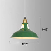 Vintage Industrial Pendant Light | Green Iron Dome | Kitchen Pendant Lighting 6