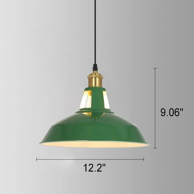 Vintage Industrial Pendant Light | Green Iron Dome | Kitchen Pendant Lighting 6