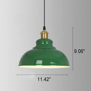 Vintage Industrial Pendant Light | Green Iron Dome | Kitchen Pendant Lighting 7