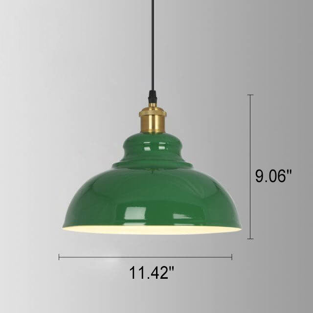 Vintage Industrial Pendant Light | Green Iron Dome | Kitchen Pendant Lighting 7