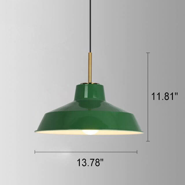 Vintage Industrial Pendant Light | Green Iron Dome | Kitchen Pendant Lighting 8