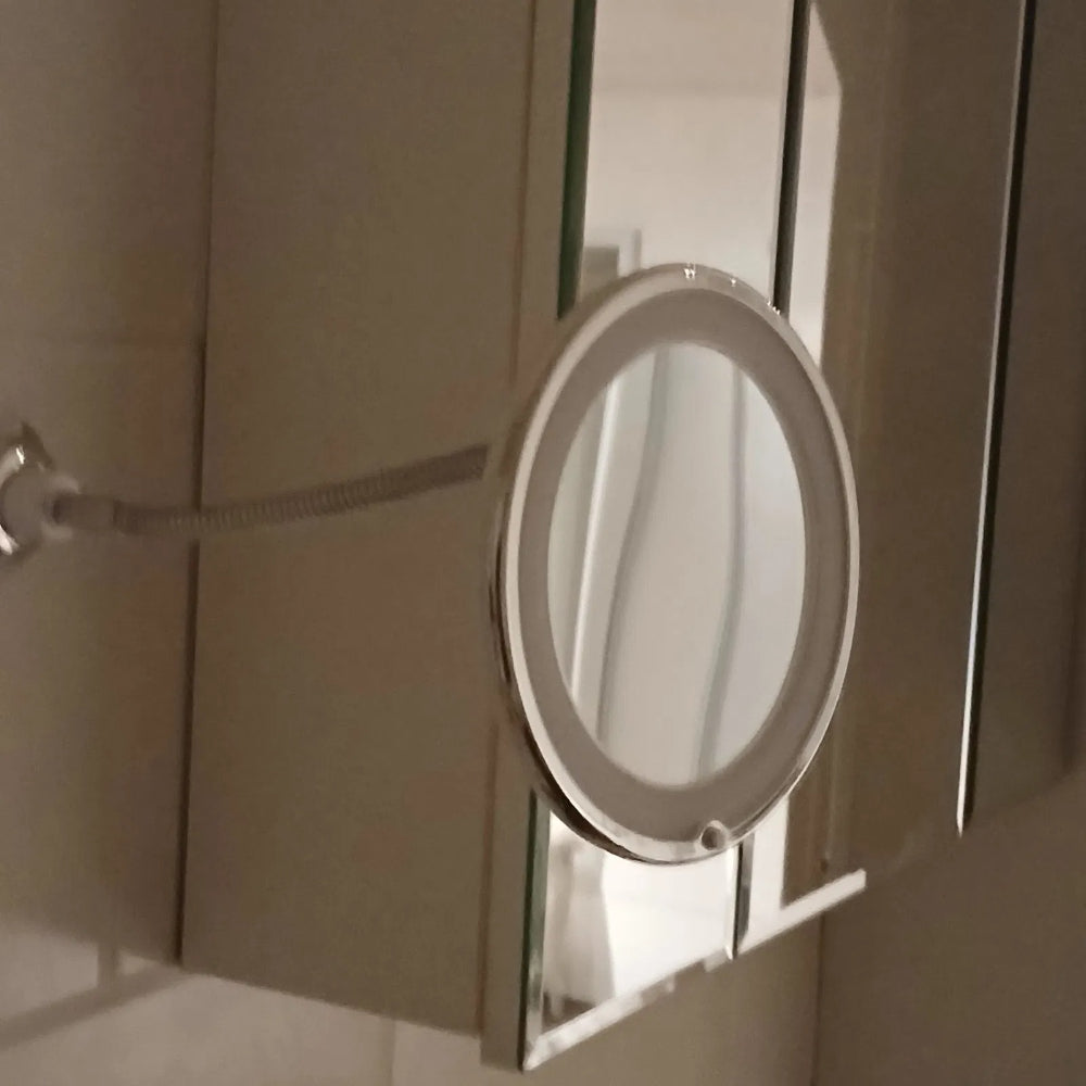 Wall Mirror Adjustable Arm Makeup Grooming 5-Inch