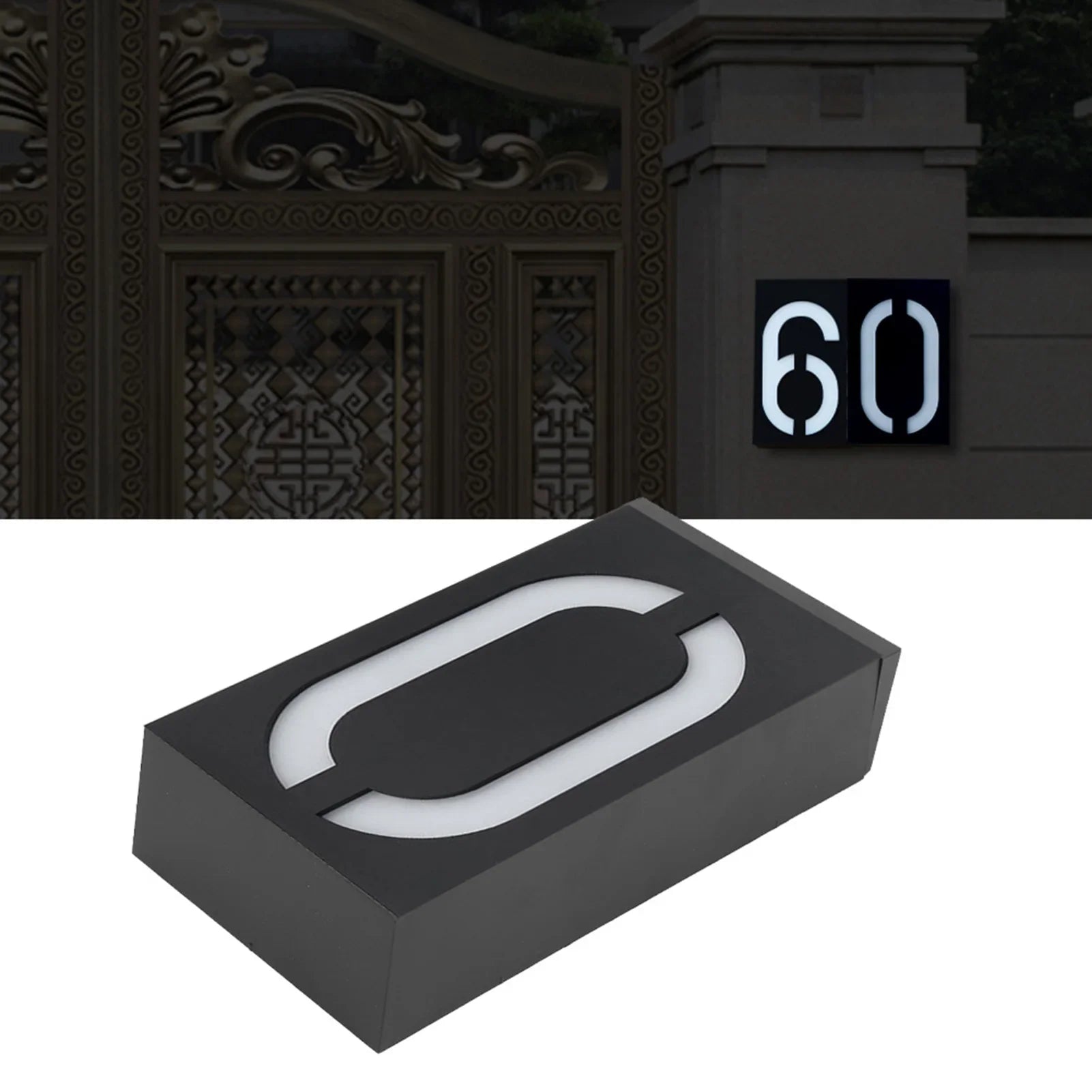 Weatherproof Solar House Number Light | LED Illuminated & Automatic 1
