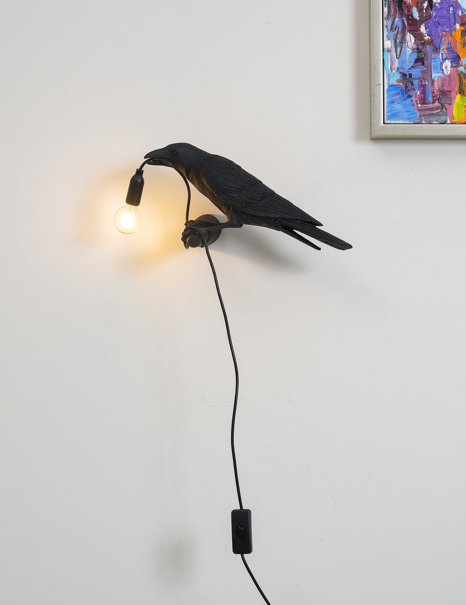 Whimsical Bird Wall Light | Unique Resin Wall Lamp & Adjustable Height 1