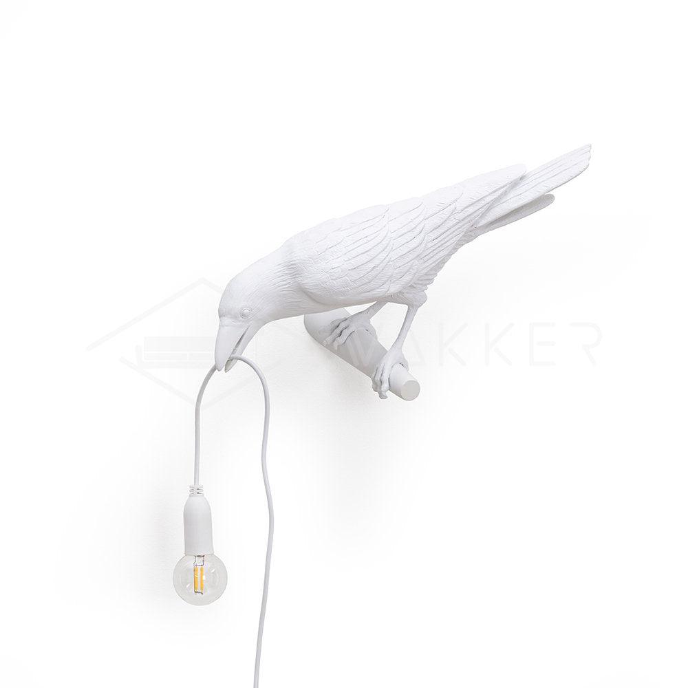 Whimsical Bird Wall Light | Unique Resin Wall Lamp & Adjustable Height 10