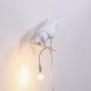 Whimsical Bird Wall Light | Unique Resin Wall Lamp & Adjustable Height 7