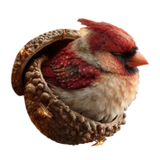 Acorn Animal Figurines Cute Sleeping Bunny Bird Decor - Image 2
