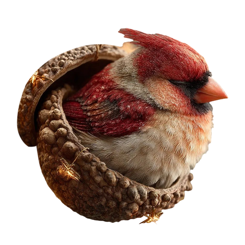 Acorn Animal Figurines Cute Sleeping Bunny Bird Decor - Image 2