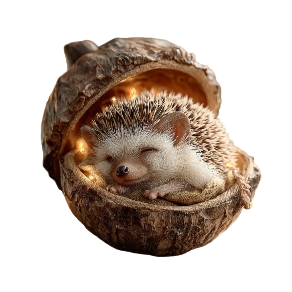 Acorn Animal Figurines Cute Sleeping Bunny Bird Decor - Image 4