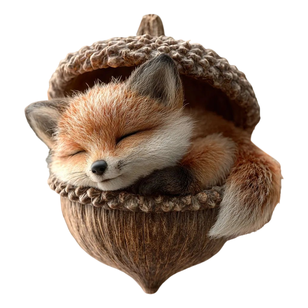Acorn Animal Figurines Cute Sleeping Bunny Bird Decor - Image 5