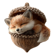 Acorn Animal Figurines Cute Sleeping Bunny Bird Decor - Image 5