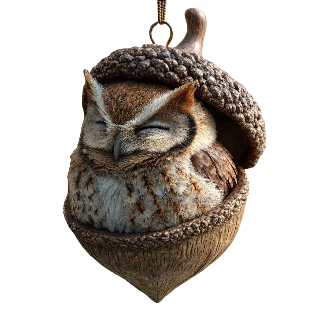 Acorn Animal Figurines Cute Sleeping Bunny Bird Decor - Image 6