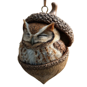 Acorn Animal Figurines Cute Sleeping Bunny Bird Decor - Image 6