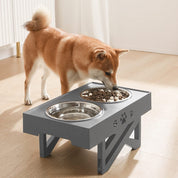 Adjustable Dog Bowl Stand Stainless Steel Bowls Pets - Image 2