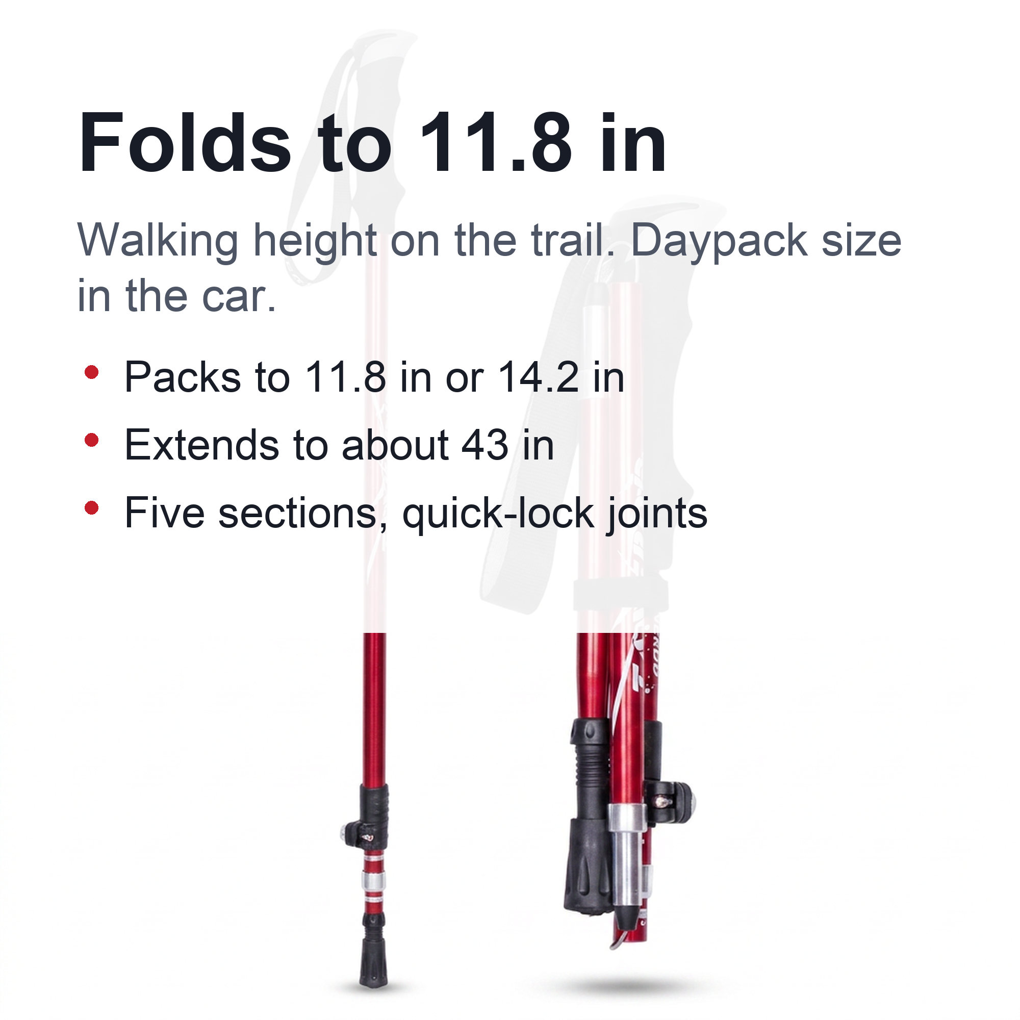Adjustable Trekking Poles Lightweight Foldable Hiking Gear - Image 8