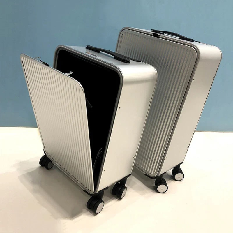 Aluminum Hard Shell Luggage Set Lightweight Travel Suitcases - Image 3