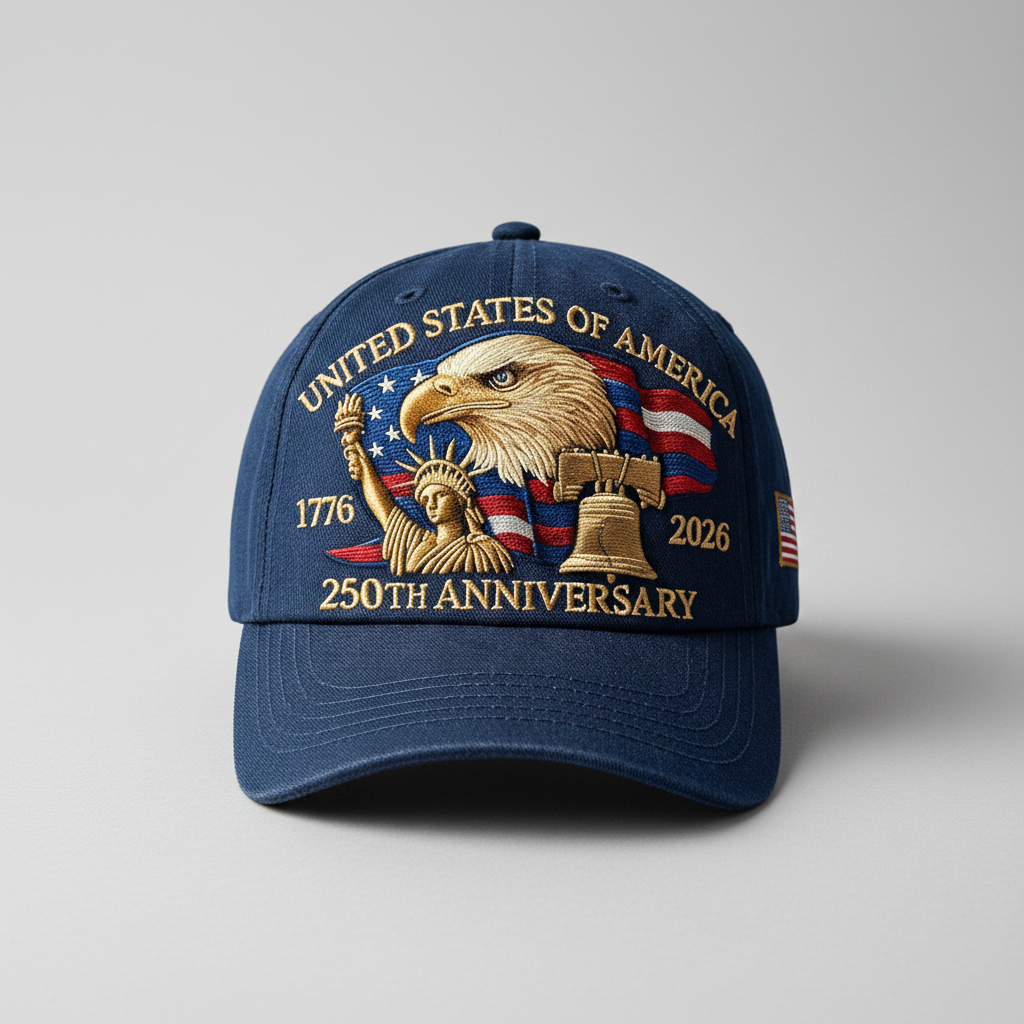 Anniversary Hat Adjustable States Embroidered Design - Image 1
