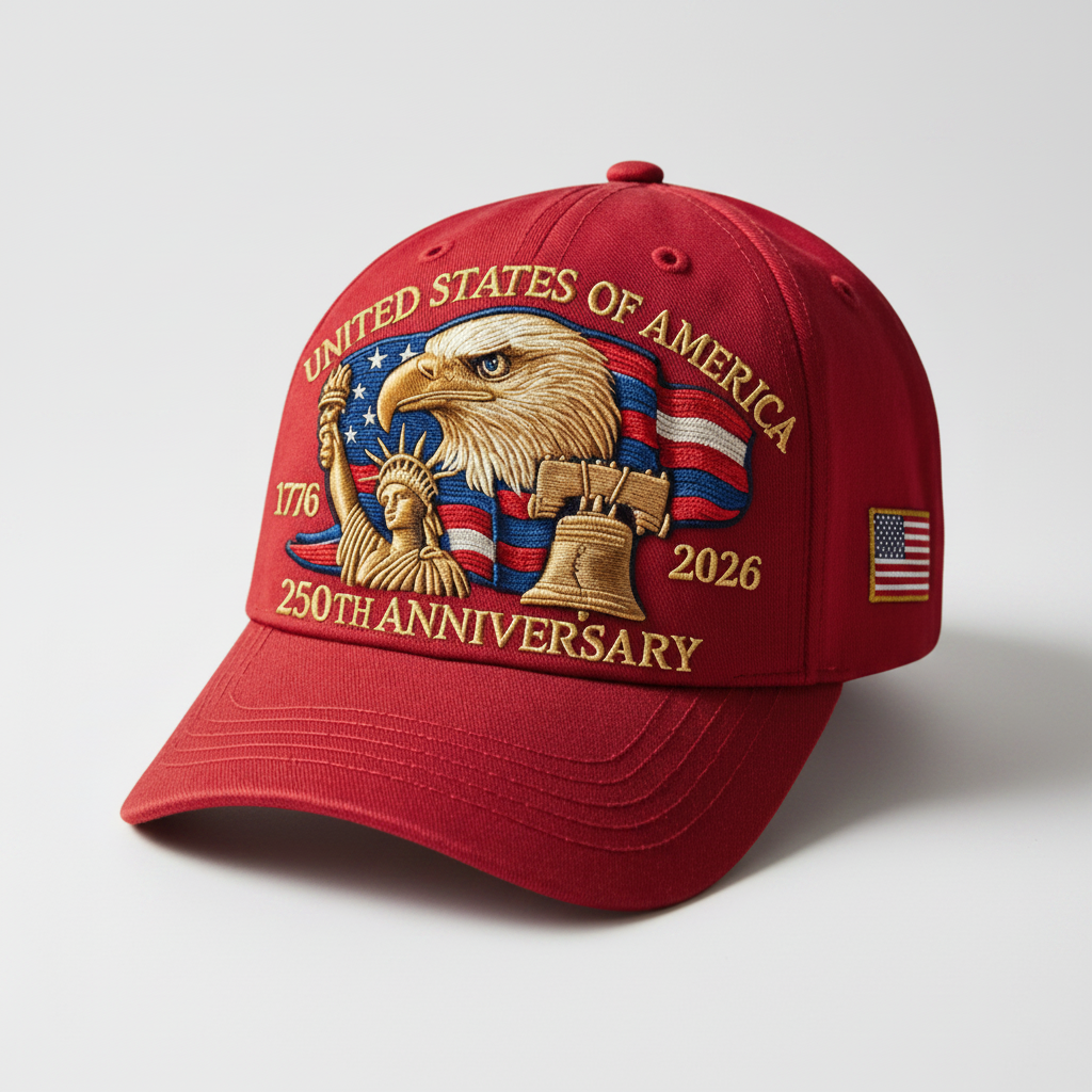 Anniversary Hat Adjustable States Embroidered Design - Image 2