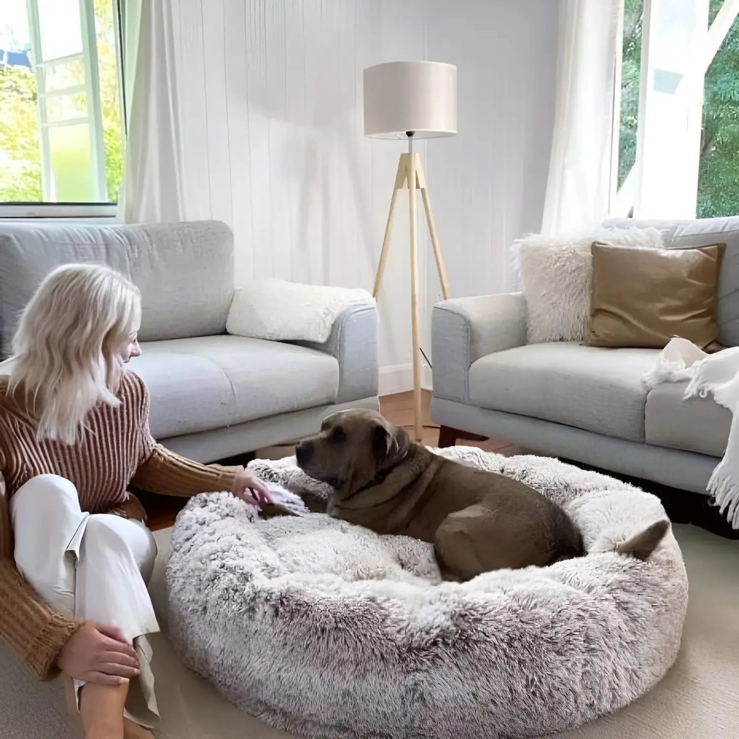 Anxiety Relief Pet Bed Dogs and Cats Soft Plush Design - Image 3