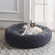 Anxiety Relieving Cat Bed Soft Plush Round Pet Bed Comfort - Image 2