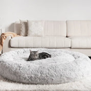 Anxiety Relieving Cat Bed Soft Plush Round Pet Bed Comfort - Image 3