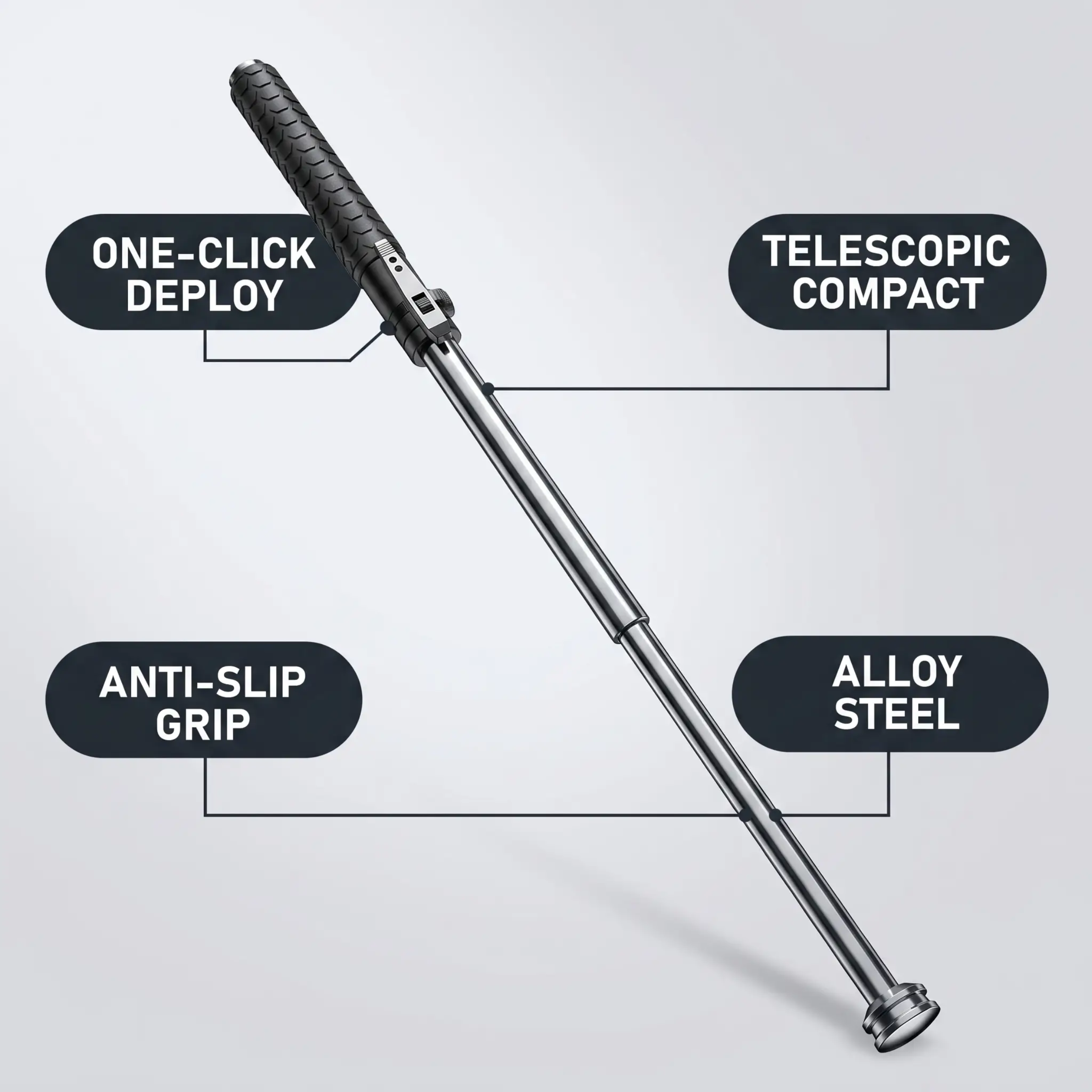 Automatic Self Defense Walking Stick Stability Grip Support - Image 4