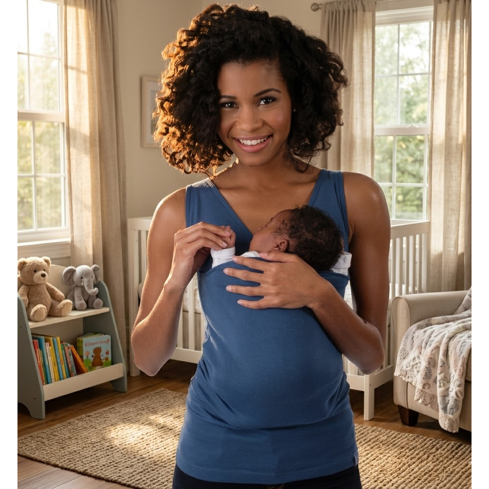 Baby Carrier T-Shirt Hands-Free Infant Holding Comfortable Wrap Style - Image 9