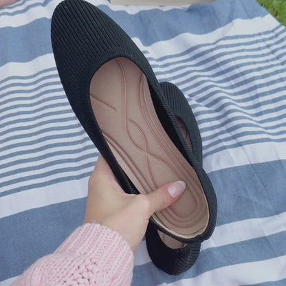 Ballet Flats Comfortable Knit Slip-On Shoes - Image 12