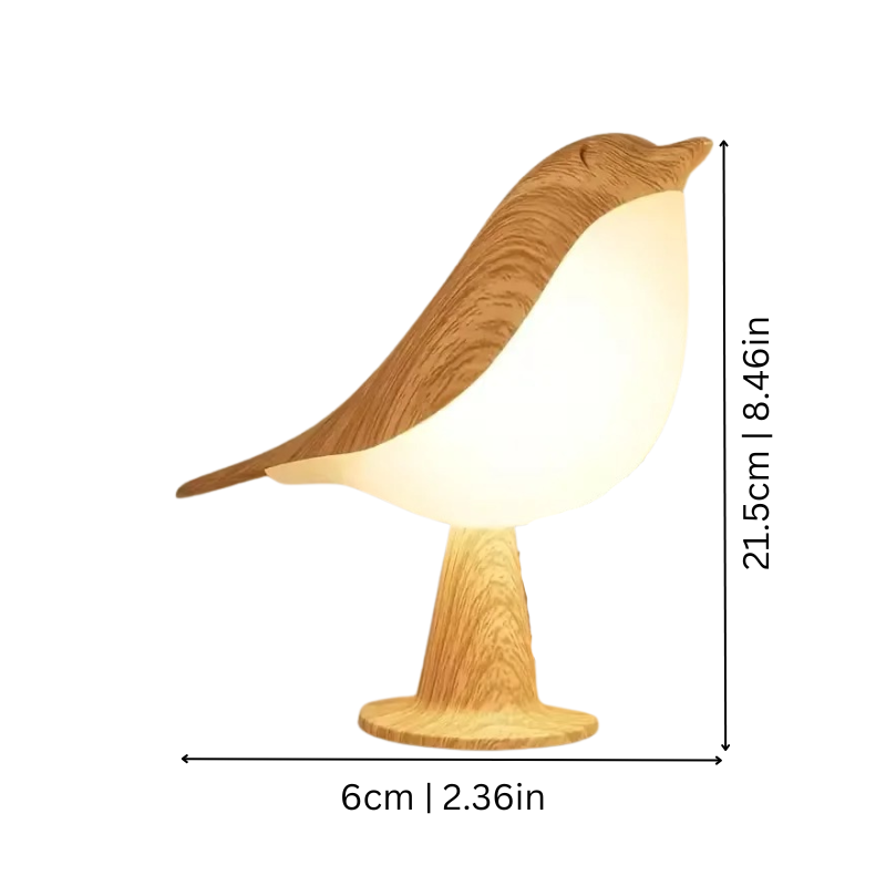 Bird Table Lamp Wooden Decorative Light Home Decor and Nightstand - Image 2