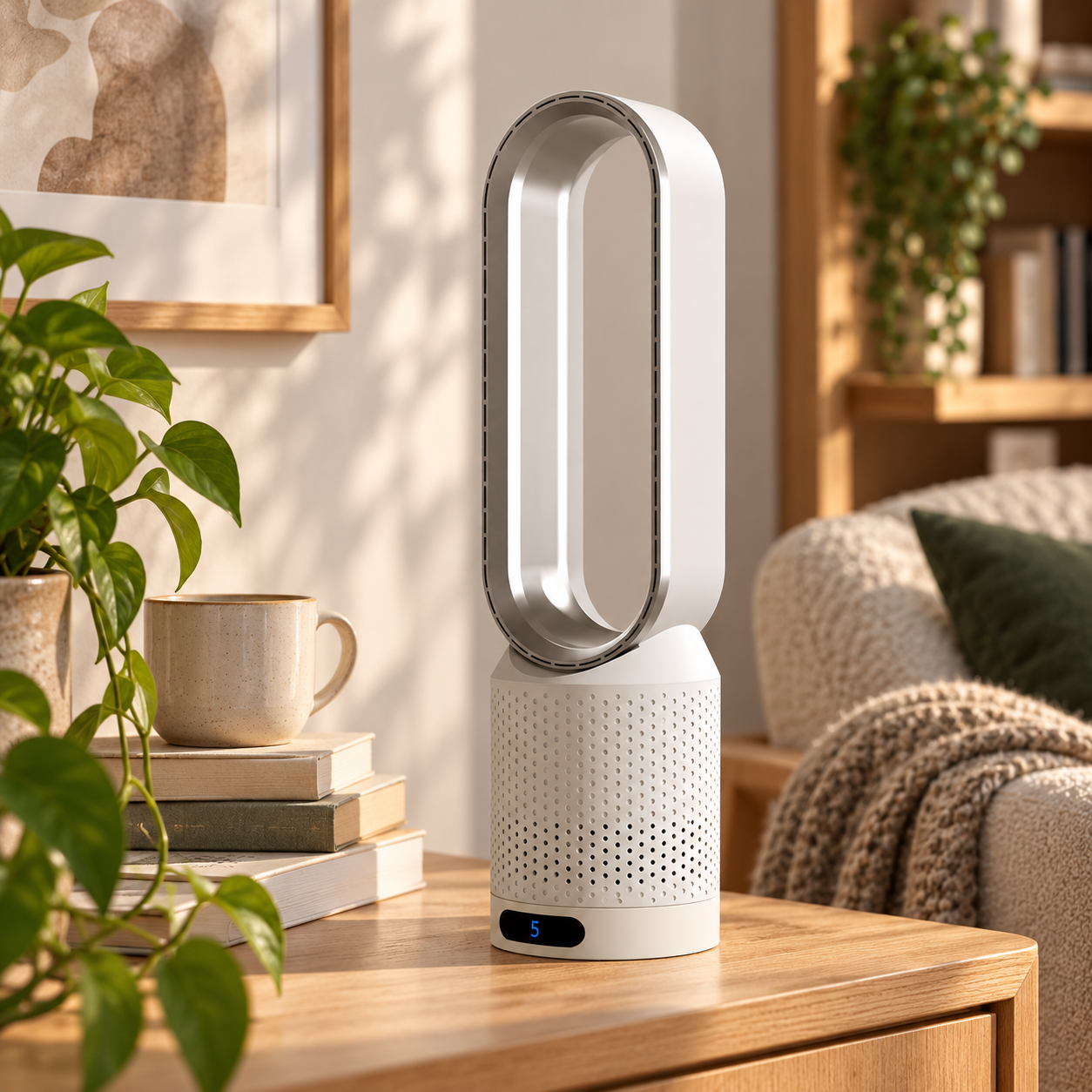 Bladeless Fan Air Purifier Quiet Design Home or Office - Image 1