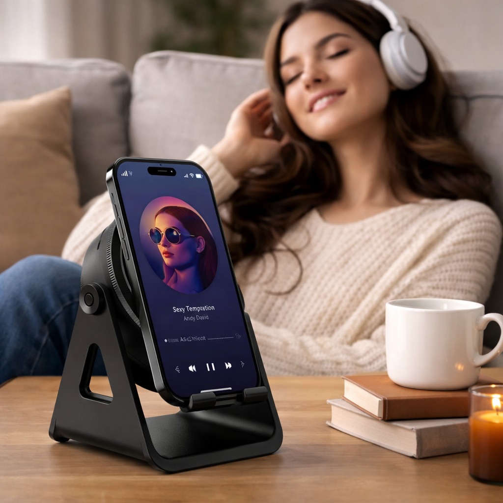 Bluetooth Speaker Phone Stand Wireless Charger Function - Image 1