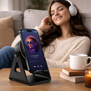 Bluetooth Speaker Phone Stand Wireless Charger Function - Image 1