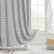 Bohemian Linen Shower Curtain Tassels Stylish Bathrooms - Image 3