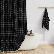 Bohemian Linen Shower Curtain Tassels Stylish Bathrooms - Image 4